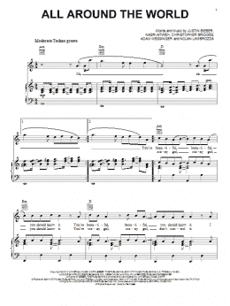 page one of All Around The World (Piano, Vocal & Guitar Chords (Right-Hand Melody))