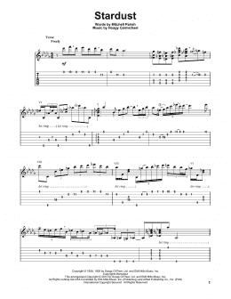 page one of Stardust (Solo Guitar)