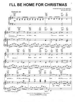 page one of I'll Be Home For Christmas (Piano, Vocal & Guitar Chords (Right-Hand Melody))