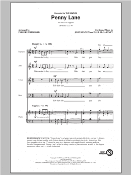 page one of Penny Lane (SATB Choir)