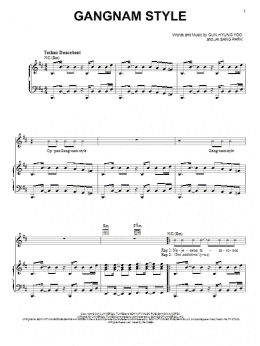 page one of Gangnam Style (Piano, Vocal & Guitar Chords (Right-Hand Melody))