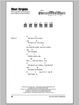 page one of Meet Virginia (Guitar Chords/Lyrics)