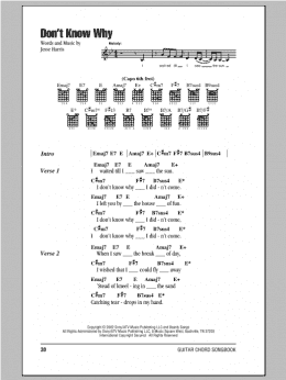 page one of Don't Know Why (Guitar Chords/Lyrics)