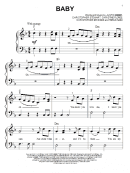 page one of Baby (Big Note Piano)