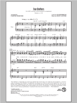 page one of Four Brothers (SATB Choir)