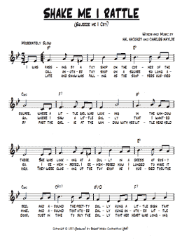 page one of Shake Me I Rattle (Squeeze Me I Cry) (Lead Sheet / Fake Book)