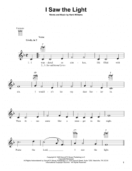 page one of I Saw The Light (Ukulele)