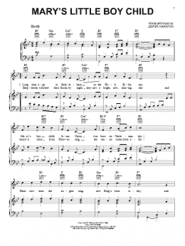 page one of Mary's Little Boy Child (Piano, Vocal & Guitar Chords (Right-Hand Melody))