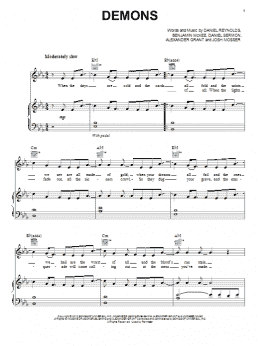 page one of Demons (Piano, Vocal & Guitar Chords (Right-Hand Melody))