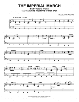 page one of The Imperial March (Darth Vader's Theme) (Piano Solo)