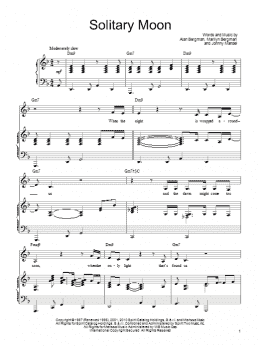 page one of Solitary Moon (Piano, Vocal & Guitar Chords (Right-Hand Melody))