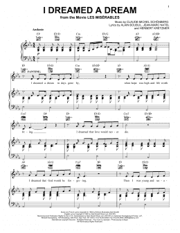 page one of I Dreamed A Dream (Piano, Vocal & Guitar Chords (Right-Hand Melody))