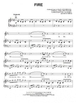 page one of Fire (Piano, Vocal & Guitar Chords (Right-Hand Melody))