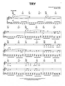 page one of Try (Piano, Vocal & Guitar Chords (Right-Hand Melody))