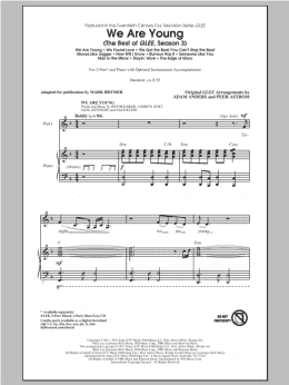 page one of We Are Young (The Best Of Glee Season 3) (Medley) (2-Part Choir)