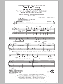 page one of We Are Young (The Best Of Glee Season 3) (Medley) (SATB Choir)