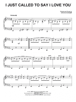 page one of I Just Called To Say I Love You (Piano Solo)