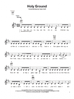 page one of Holy Ground (Ukulele)