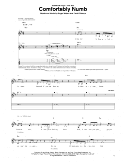 page one of Comfortably Numb (Guitar Tab)