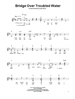 page one of Bridge Over Troubled Water (Easy Guitar)