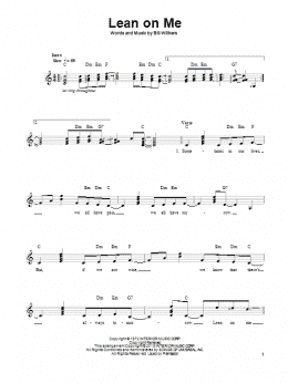 page one of Lean On Me (Easy Guitar)