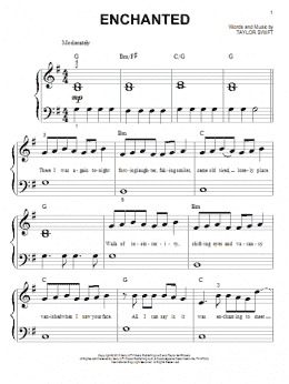 page one of Enchanted (Big Note Piano)