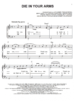 page one of Die In Your Arms (Easy Piano)