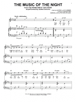 page one of The Music Of The Night (from The Phantom Of The Opera) (Piano & Vocal)