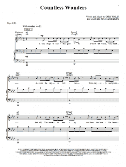 page one of Countless Wonders (Piano, Vocal & Guitar Chords (Right-Hand Melody))