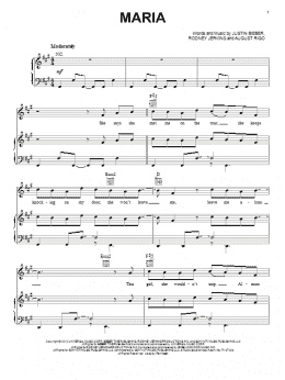 page one of Maria (Piano, Vocal & Guitar Chords (Right-Hand Melody))