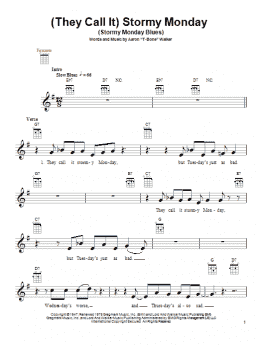 page one of (They Call It) Stormy Monday (Stormy Monday Blues) (Ukulele)