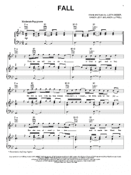 page one of Fall (Piano, Vocal & Guitar Chords (Right-Hand Melody))