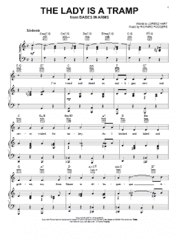 page one of The Lady Is A Tramp (Piano, Vocal & Guitar Chords (Right-Hand Melody))