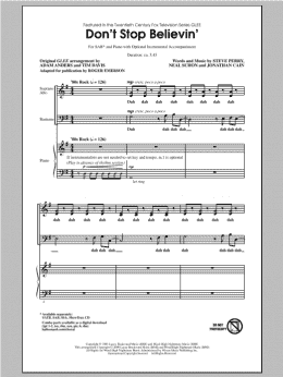 page one of Don't Stop Believin' (SAB Choir)