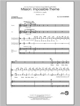 page one of Mission: Impossible Theme (SATB Choir)