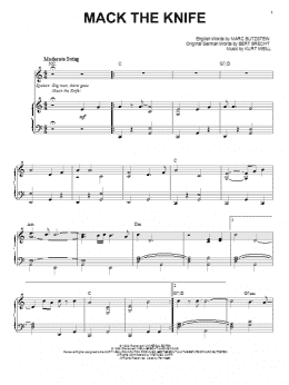 page one of Mack The Knife (Piano & Vocal)