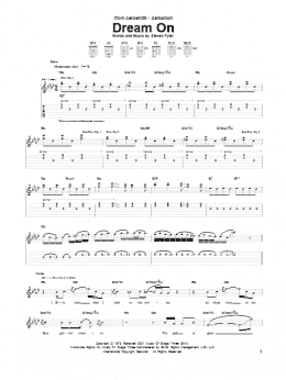 page one of Dream On (Guitar Tab)