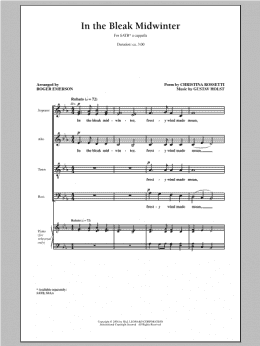 page one of In The Bleak Midwinter (SATB Choir)