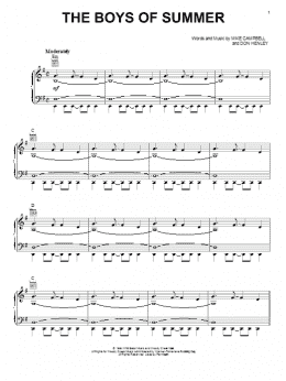 page one of The Boys Of Summer (Piano, Vocal & Guitar Chords (Right-Hand Melody))