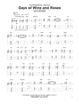 page one of Days Of Wine And Roses (Guitar Tab)