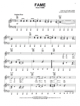 page one of Fame (Piano, Vocal & Guitar Chords (Right-Hand Melody))