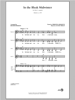 page one of In The Bleak Midwinter (SSA Choir)