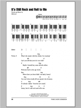 page one of It's Still Rock And Roll To Me (Piano Chords/Lyrics)