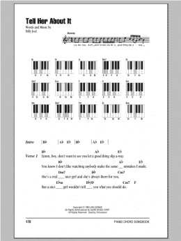 page one of Tell Her About It (Piano Chords/Lyrics)