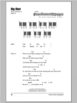 Billy Joel: Big Shot sheet music for voice, piano or guitar (PDF)