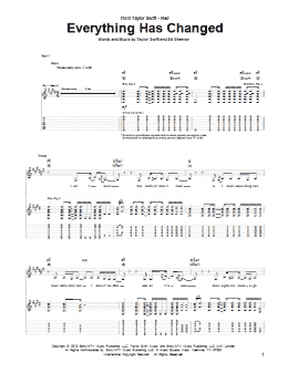 page one of Everything Has Changed (feat. Ed Sheeran) (Guitar Tab)