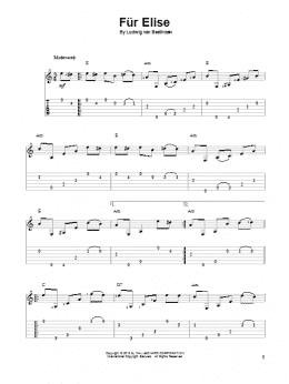 page one of Fur Elise (Solo Guitar)