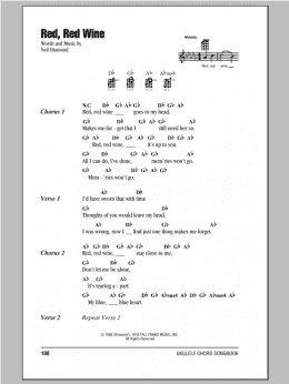 page one of Red, Red Wine (Ukulele Chords/Lyrics)