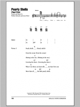 page one of Pearly Shells (Pupu O Ewa) (Ukulele Chords/Lyrics)