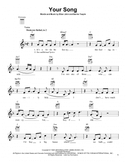 page one of Your Song (Ukulele)